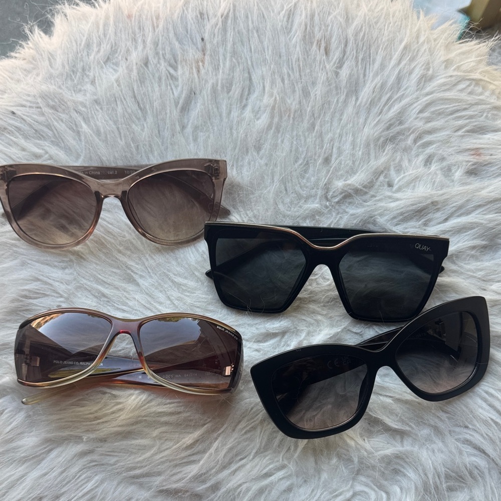 Quay and Tahari Black and Brown Sunglasses Set used